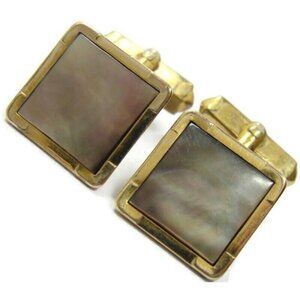 Vintage Swank MOP Cufflinks Round 10K RGP Shirt Accessories Wedding